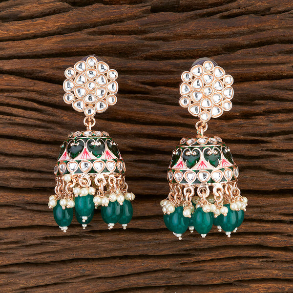 Indo Western Meenakari Earring With Rose Gold Plating 108526