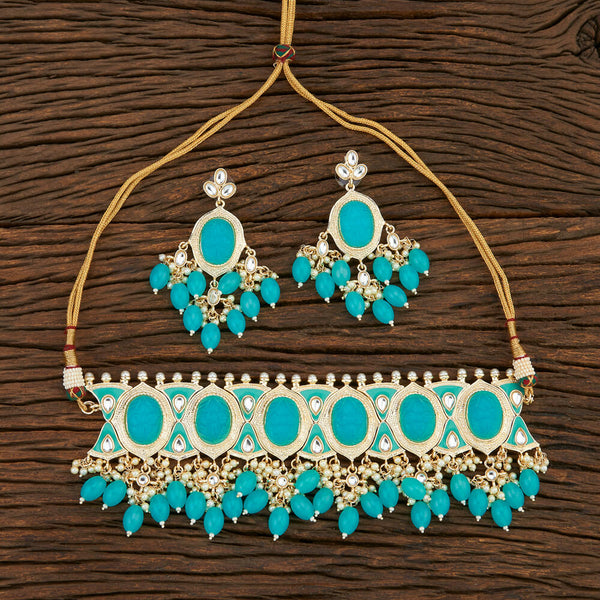 Indo Western Meenakari Necklace With Gold Plating 108571