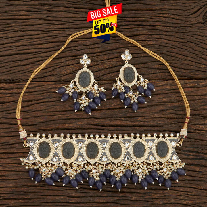 Indo Western Meenakari Necklace With Gold Plating 108571