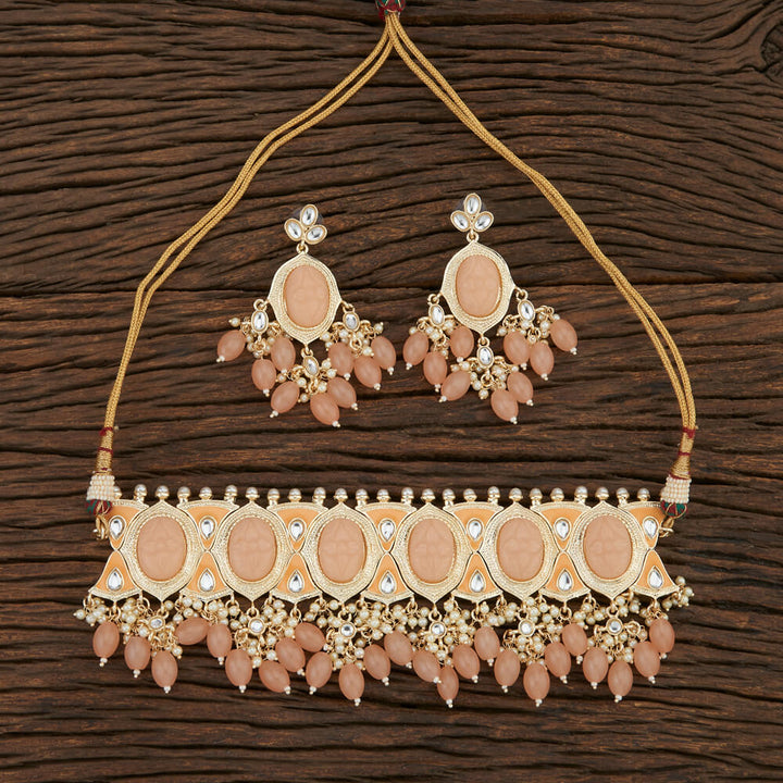 Indo Western Meenakari Necklace With Gold Plating 108571