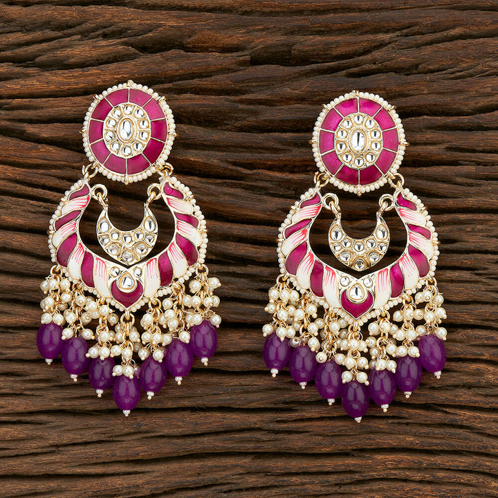 Indo Western Meenakari Earring With Gold Plating 108589