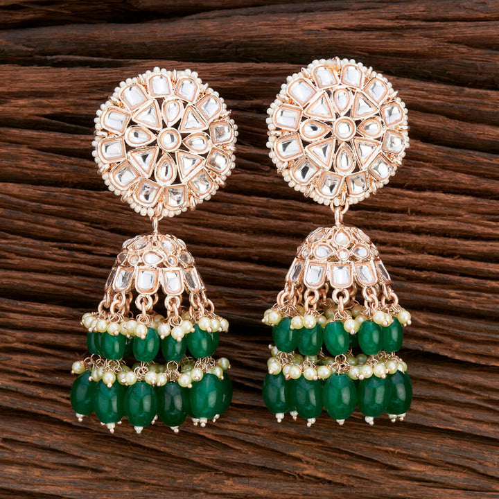 Indo Western Jhumki With Rose Gold Plating 108644