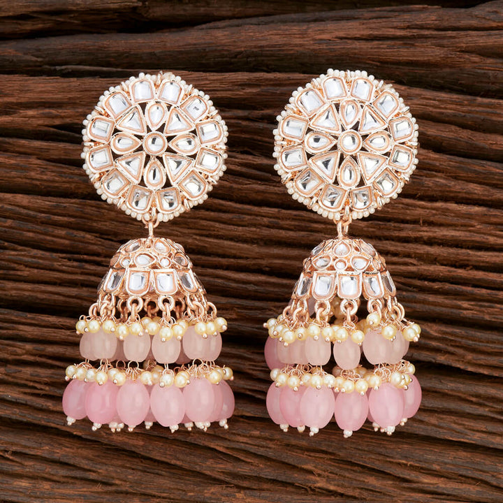 Indo Western Jhumki With Rose Gold Plating 108644