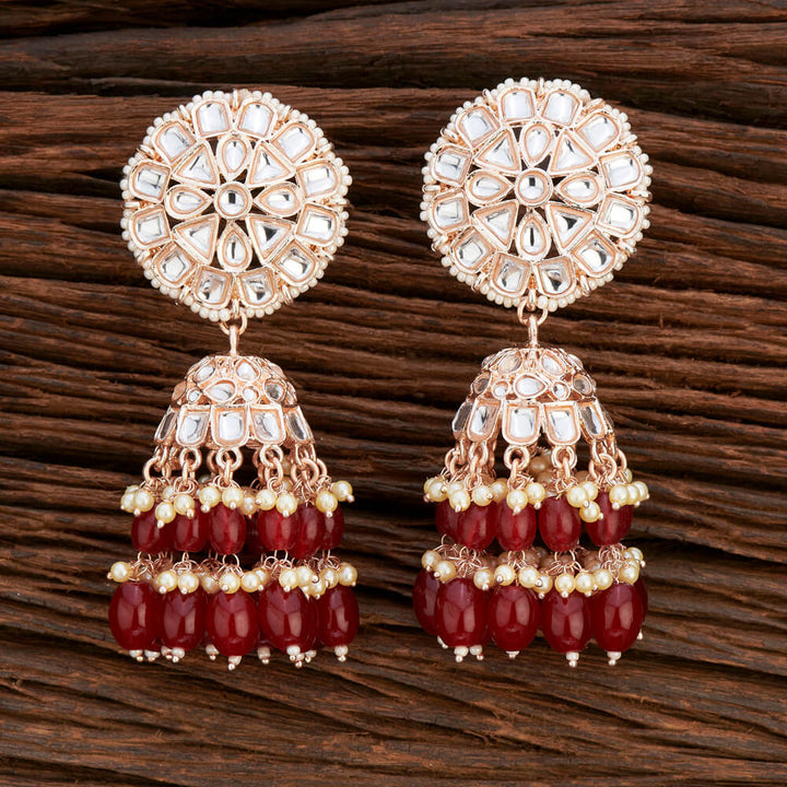 Indo Western Jhumki With Rose Gold Plating 108644