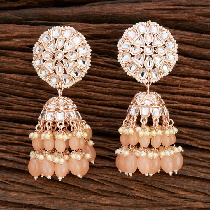 Indo Western Jhumki With Rose Gold Plating 108644