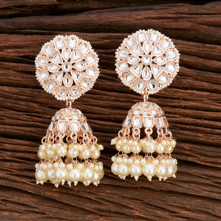 Indo Western Jhumki With Rose Gold Plating 108644