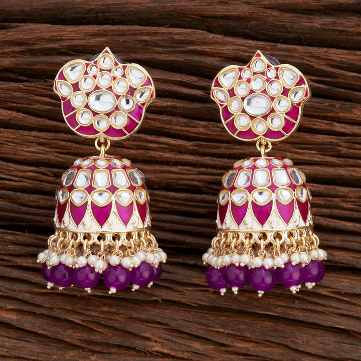 Indo Western Meenakari Earring With Gold Plating 108656