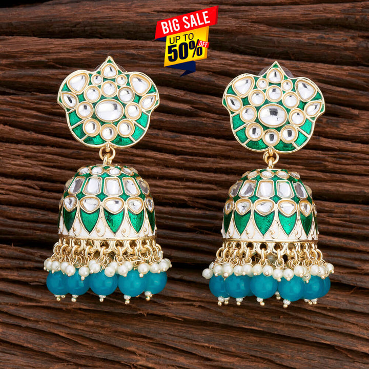 Indo Western Meenakari Earring With Gold Plating 108656