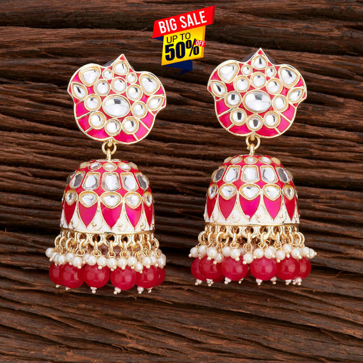 Indo Western Meenakari Earring With Gold Plating 108656