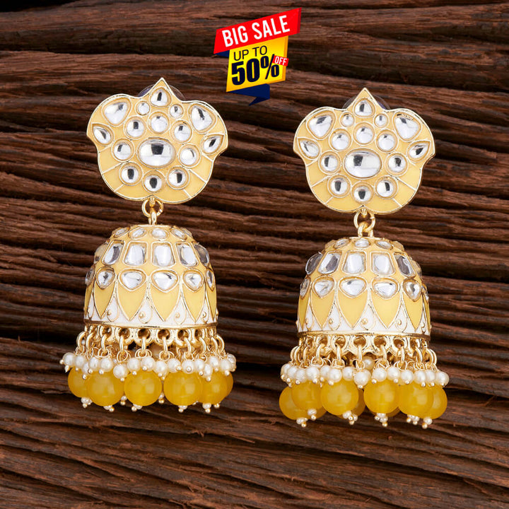 Indo Western Meenakari Earring With Gold Plating 108656