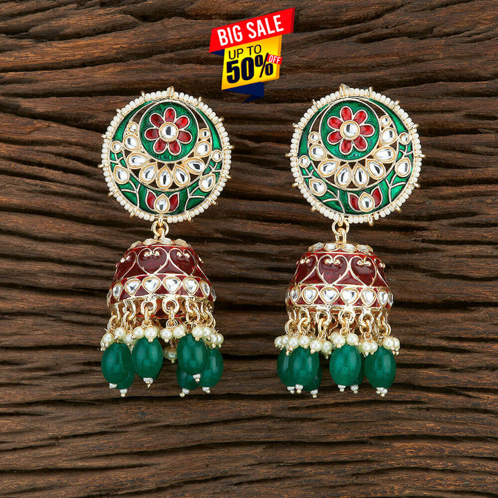 Indo Western Meenakari Earring With Gold Plating 108668