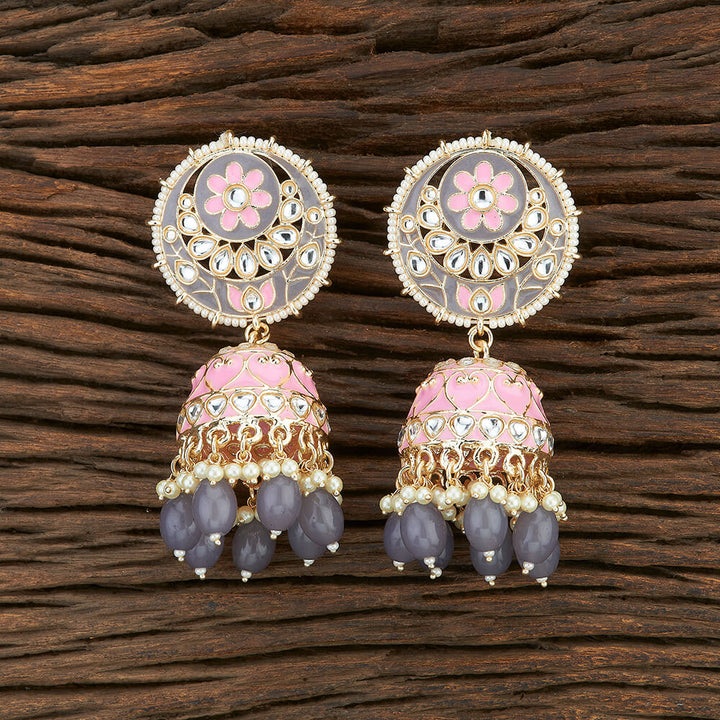 Indo Western Meenakari Earring With Gold Plating 108668