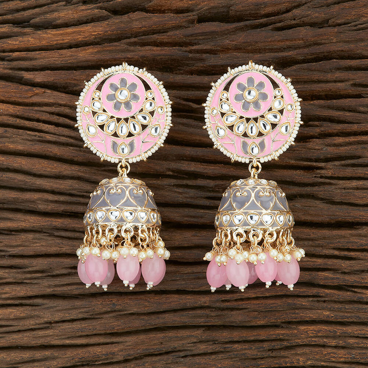 Indo Western Meenakari Earring With Gold Plating 108668