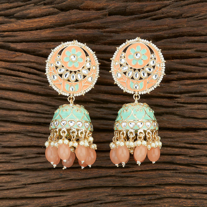 Indo Western Meenakari Earring With Gold Plating 108668