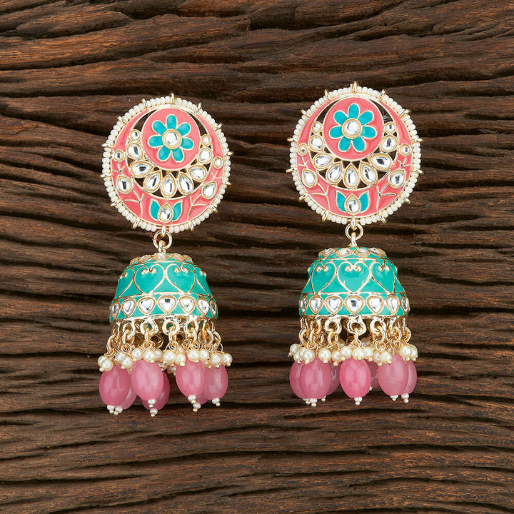 Indo Western Meenakari Earring With Gold Plating 108668