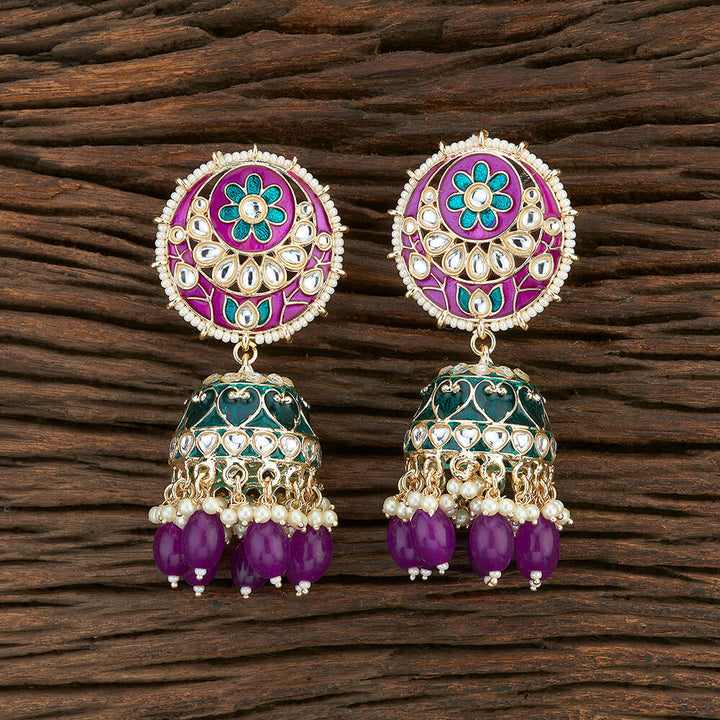 Indo Western Meenakari Earring With Gold Plating 108668