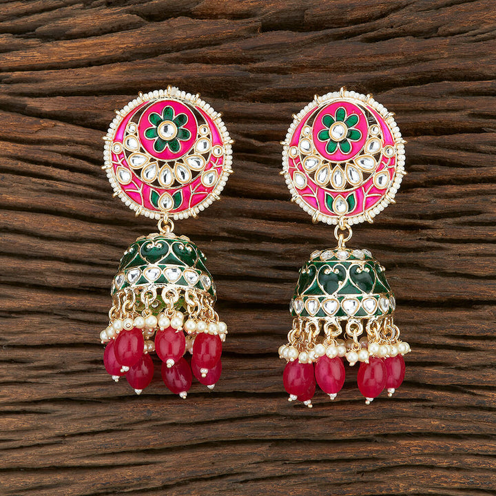 Indo Western Meenakari Earring With Gold Plating 108668