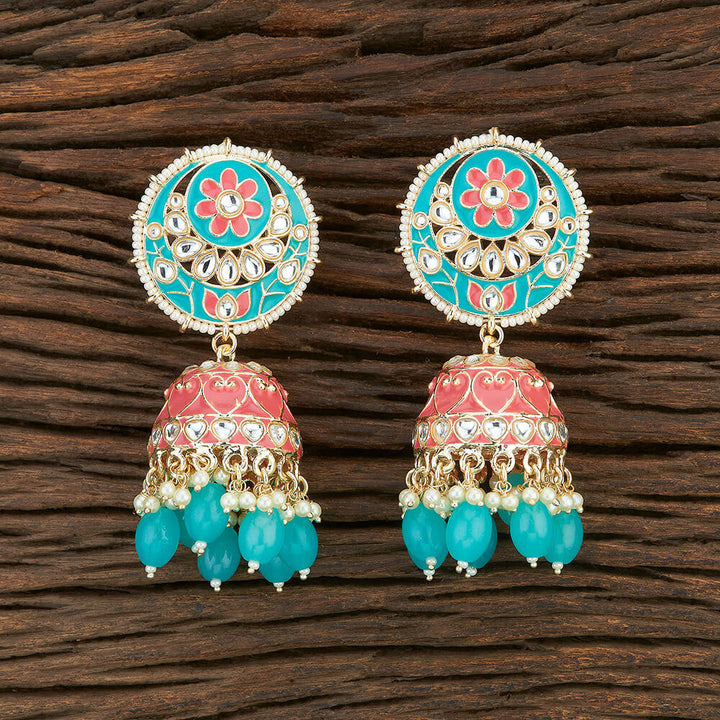 Indo Western Meenakari Earring With Gold Plating 108668