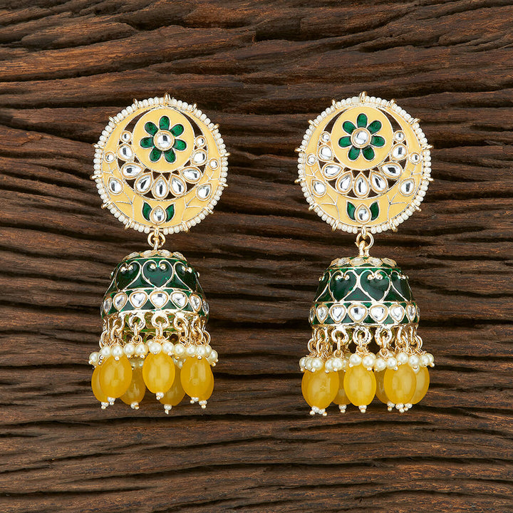 Indo Western Meenakari Earring With Gold Plating 108668