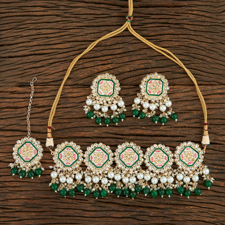 Indo Western Meenakari Necklace With Gold Plating 108675