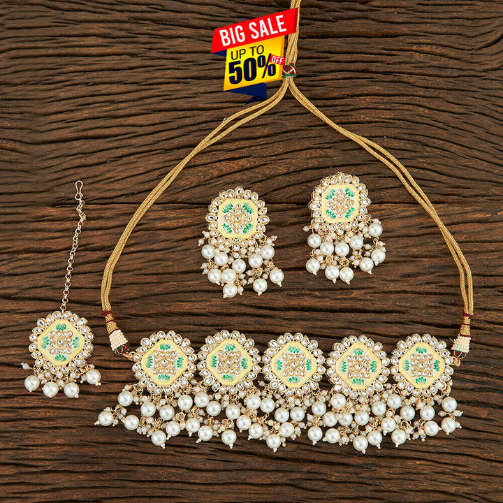 Indo Western Meenakari Necklace With Gold Plating 108675