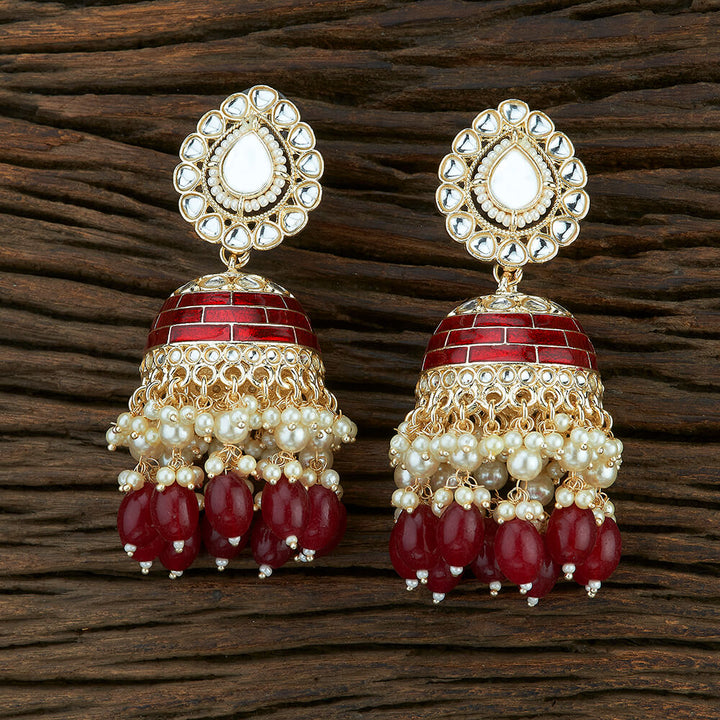 Indo Western Meenakari Earring With Gold Plating 108691