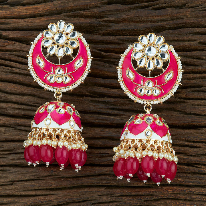 Indo Western Meenakari Earring With Gold Plating 108709