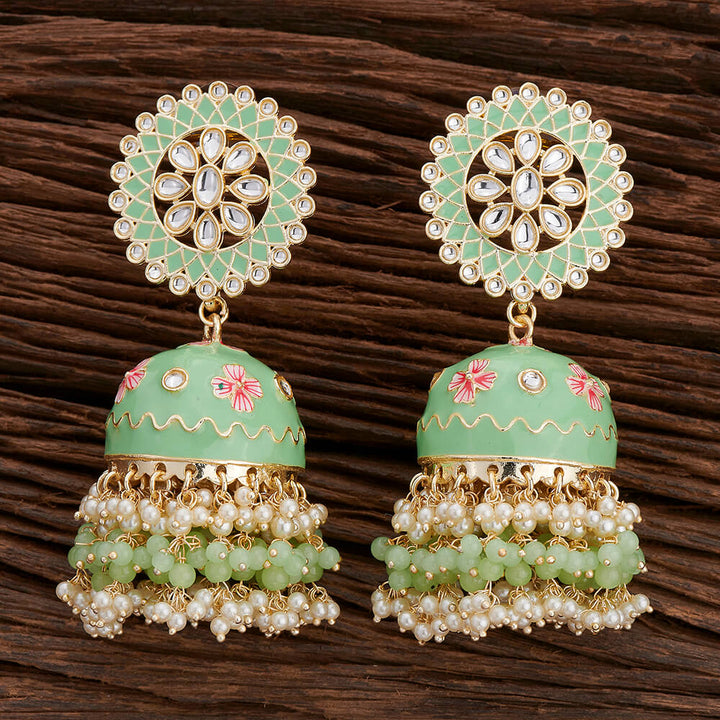 Indo Western Meenakari Earring With Gold Plating 108747