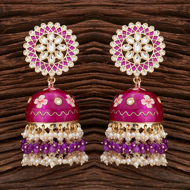 Indo Western Meenakari Earring With Gold Plating 108747