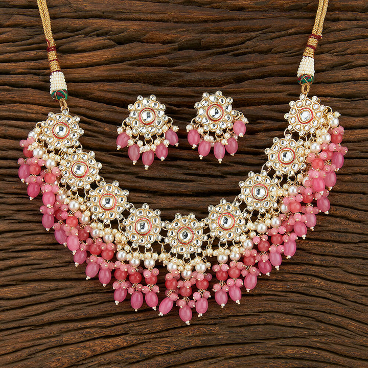 Indo Western Meenakari Necklace With Gold Plating 108791