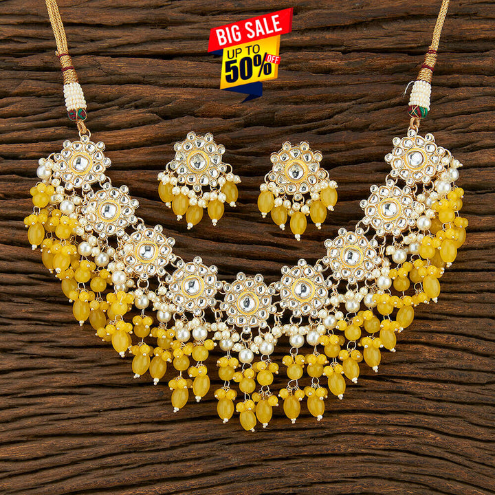 Indo Western Meenakari Necklace With Gold Plating 108791