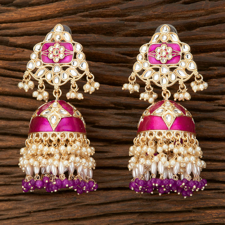 Indo Western Meenakari Earring With Gold Plating 108803