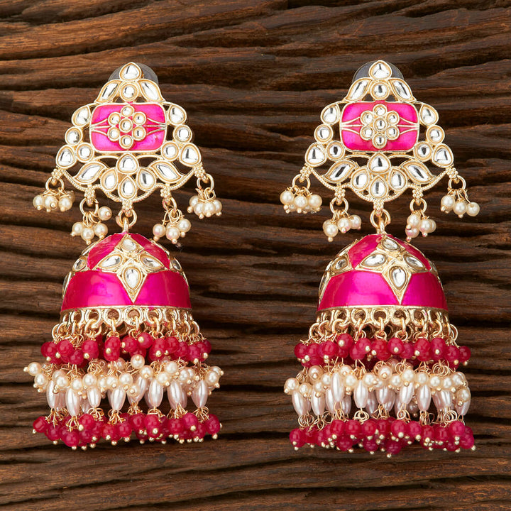 Indo Western Meenakari Earring With Gold Plating 108803