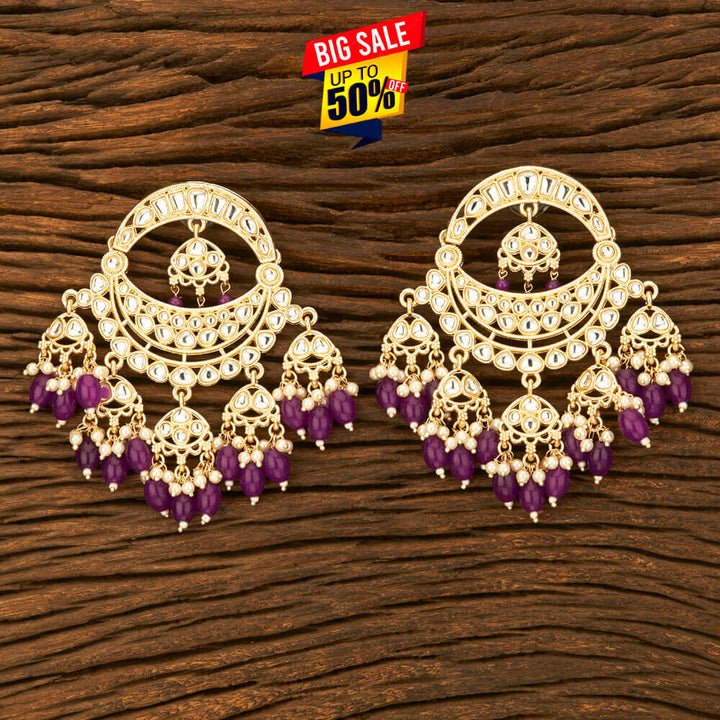 Indo Western Chand Earring With Gold Plating 108804