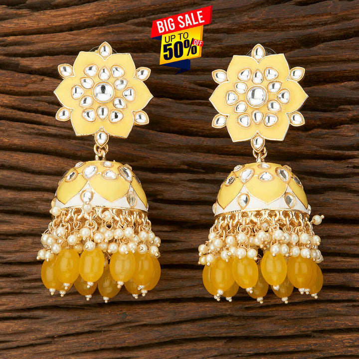 Indo Western Meenakari Earring With Gold Plating 108810