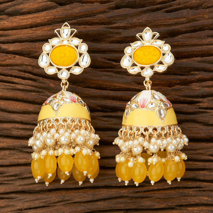 Indo Western Meenakari Earring With Gold Plating 108811