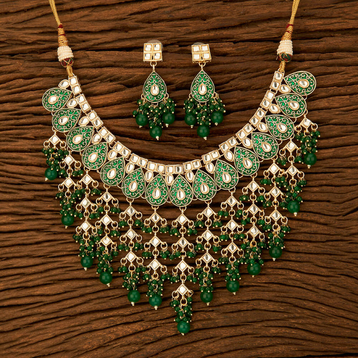 Indo Western Meenakari Necklace With Gold Plating 108813