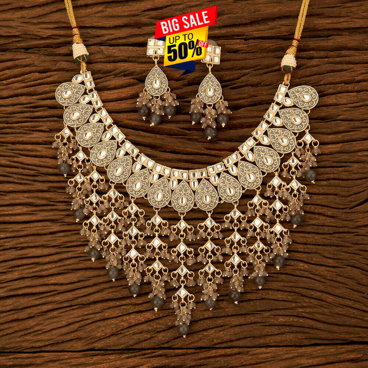 Indo Western Meenakari Necklace With Gold Plating 108813