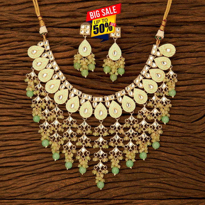 Indo Western Meenakari Necklace With Gold Plating 108813