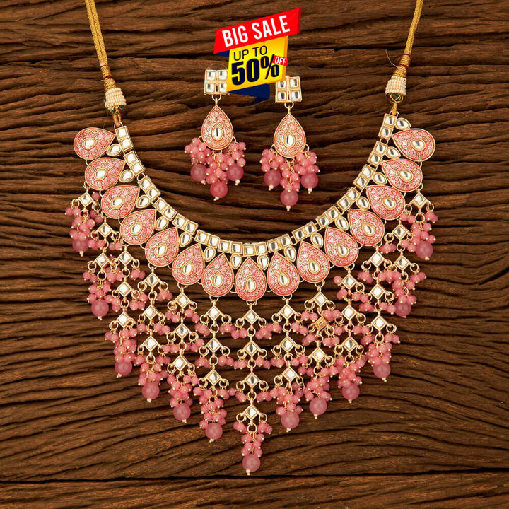 Indo Western Meenakari Necklace With Gold Plating 108813