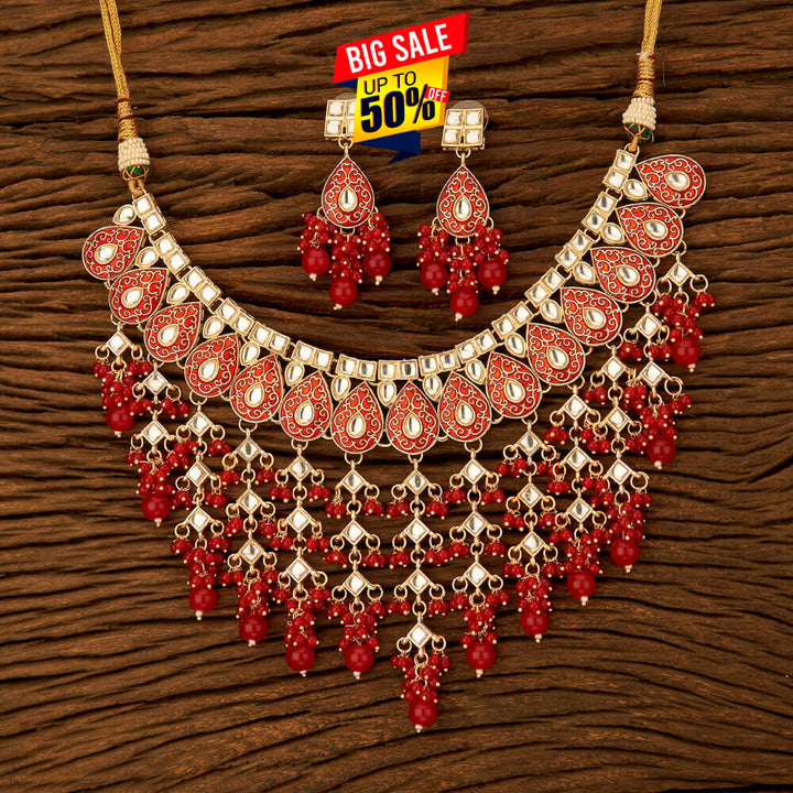 Indo Western Meenakari Necklace With Gold Plating 108813