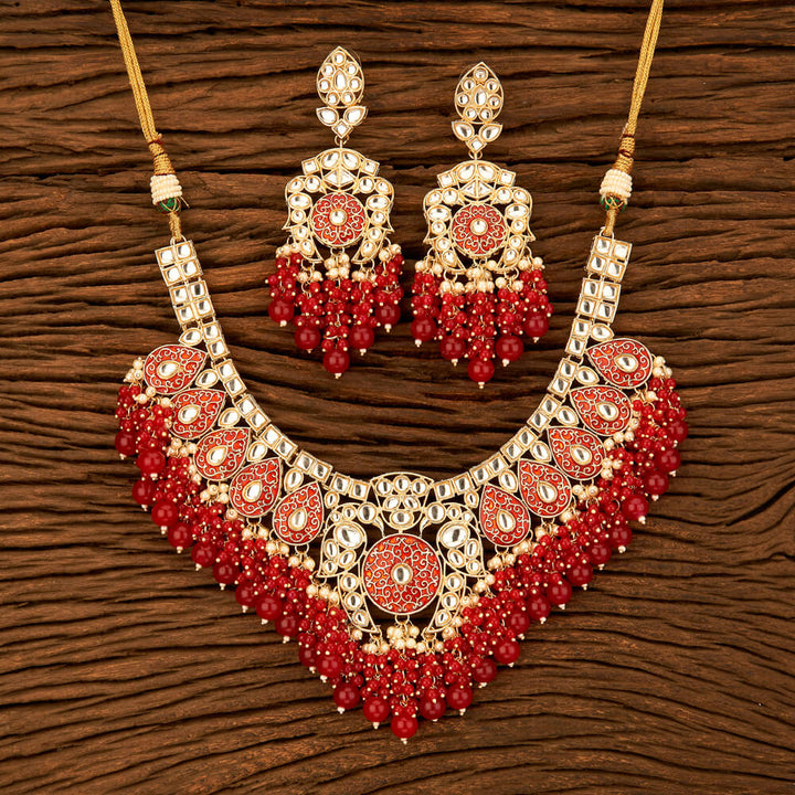 Indo Western Meenakari Necklace With Gold Plating 108814