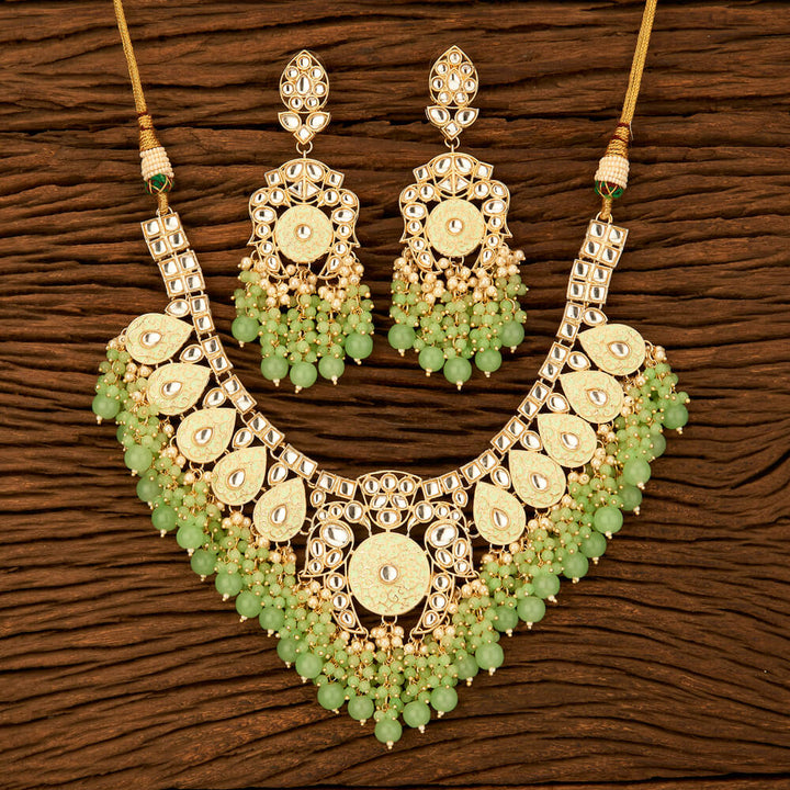 Indo Western Meenakari Necklace With Gold Plating 108814