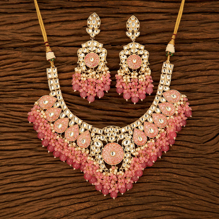 Indo Western Meenakari Necklace With Gold Plating 108814