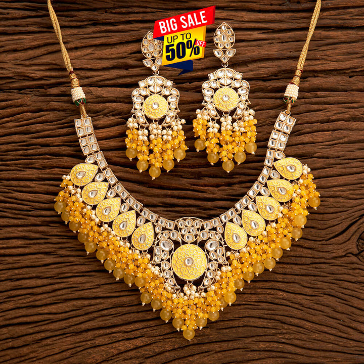 Indo Western Meenakari Necklace With Gold Plating 108814