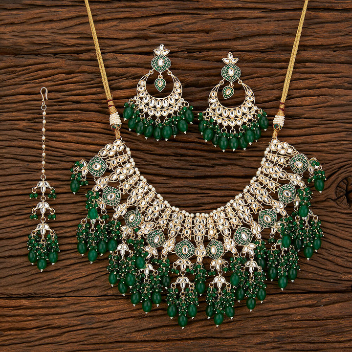 Indo Western Meenakari Necklace With Gold Plating 108889