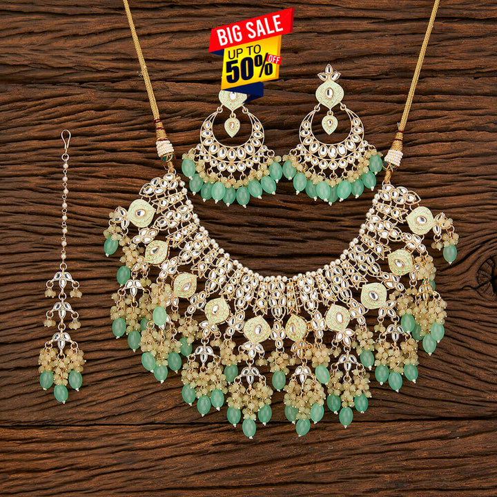 Indo Western Meenakari Necklace With Gold Plating 108889