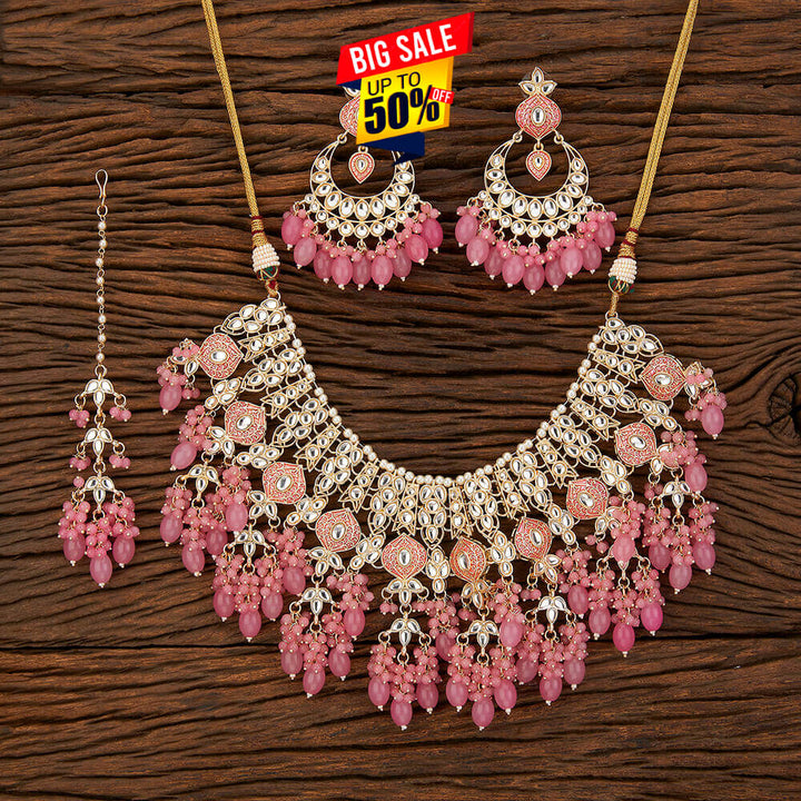 Indo Western Meenakari Necklace With Gold Plating 108889