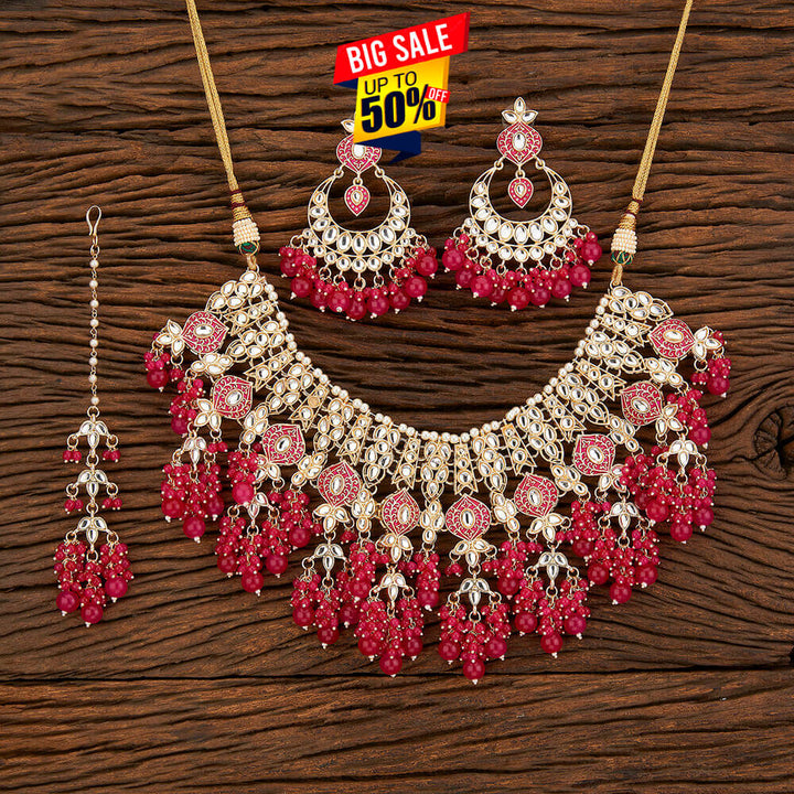 Indo Western Meenakari Necklace With Gold Plating 108889