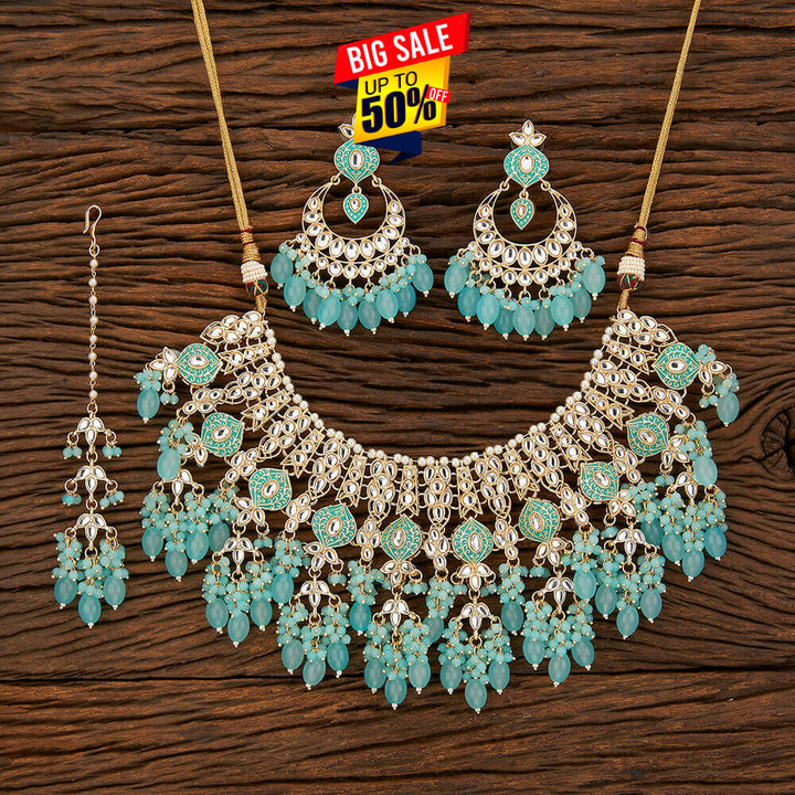 Indo Western Meenakari Necklace With Gold Plating 108889